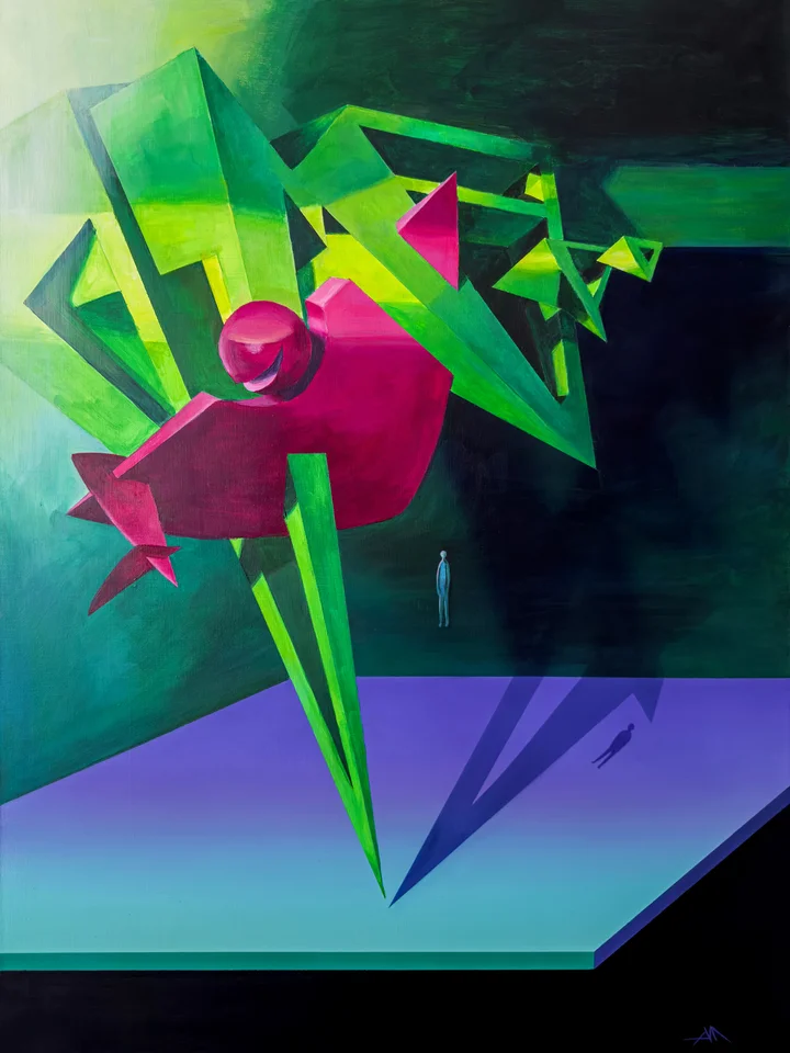 Crimson-green madness 80 x 60 cm